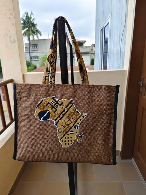 Sac de course africain stylé en wax