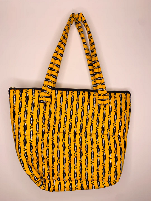 Sac fourre-tout pliable en tissu wax motif