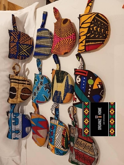 Sac à monnaie en tissu imprimé africain