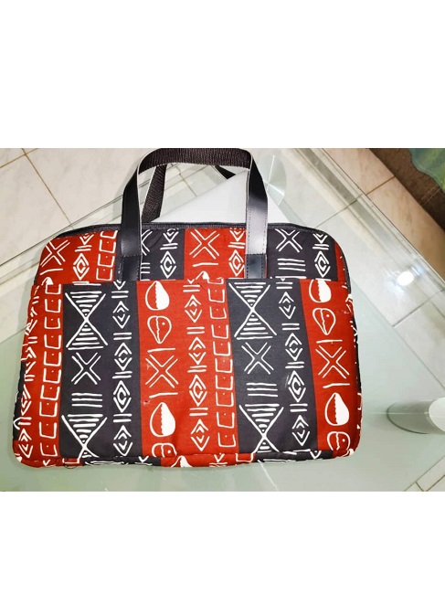 Pochette d'ordinateur en tissu wax