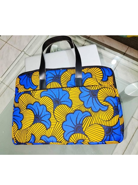 Pochette d'ordinateur en tissu wax
