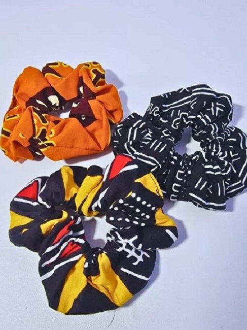 Chouchou multicolore en tissu Wax