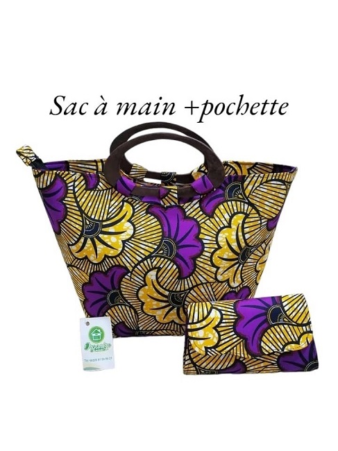 Sac à main avec porte-monnaie africain
