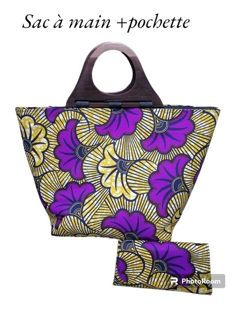Sac à main avec porte-monnaie africain