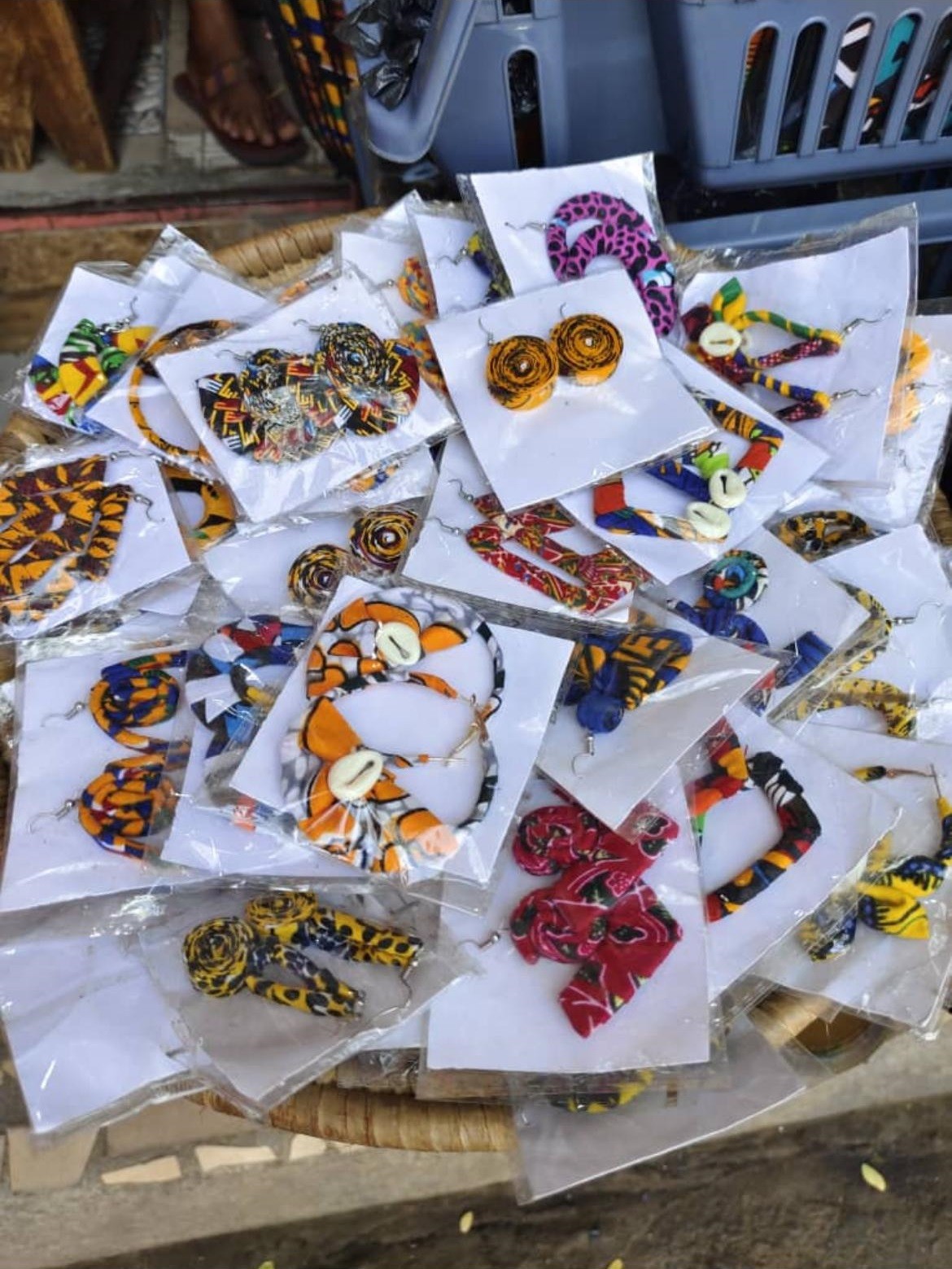 Boucles d’oreilles africaines en wax